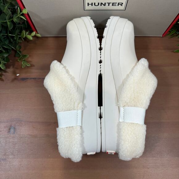Hunter Women's Play Sherpa Insulated Clogs White Size 6 - Picture 6 of 9